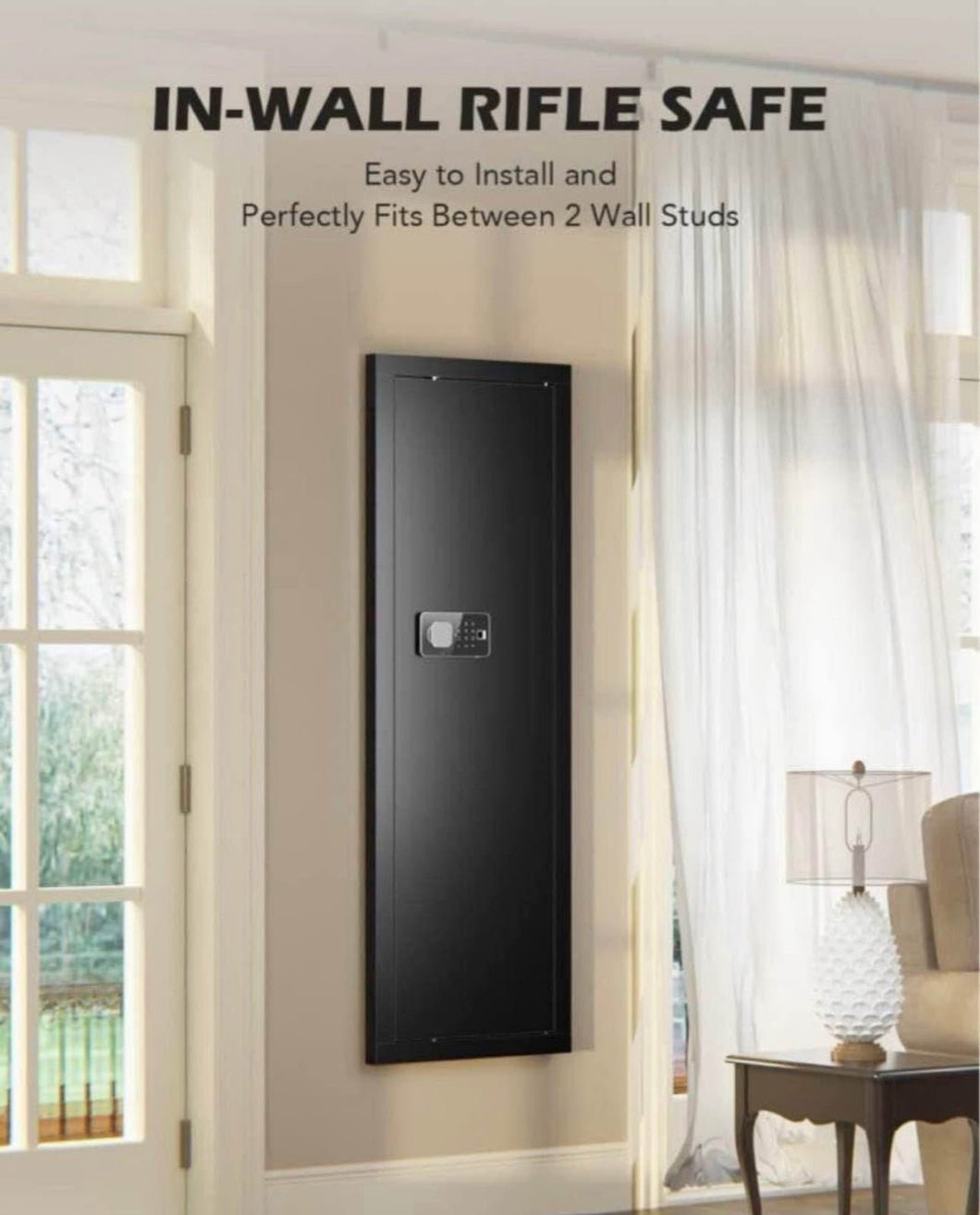 Tall Wall Safe Between Stud, In Wall Safe With Removable Shelf, Hidden Gun Safe, Security Home Safe For Firearms - Southeastern Safes