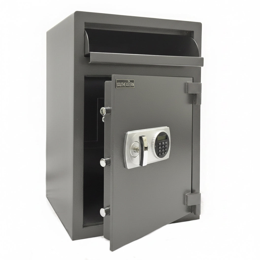 SOUTHEASTERN Drop safe with Quick digital lock including override keys ...