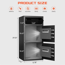 SOUTHEASTERN F3014EE Double Door Money Drop Depository Safe with Quick Access Electronic Lock & Back up Key - Southeastern Safes