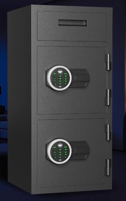 SOUTHEASTERN F3014EE Double Door Money Drop Depository Safe with Quick Access Electronic Lock & Back up Key - Southeastern Safes
