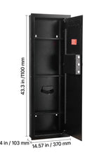 Wall - Mounted Safe with code & backup key,Cold - Rolled Steel Construction, LED Lighting, Adjustable Shelves & Key Holders for Valuables, Black - Southeastern Safes